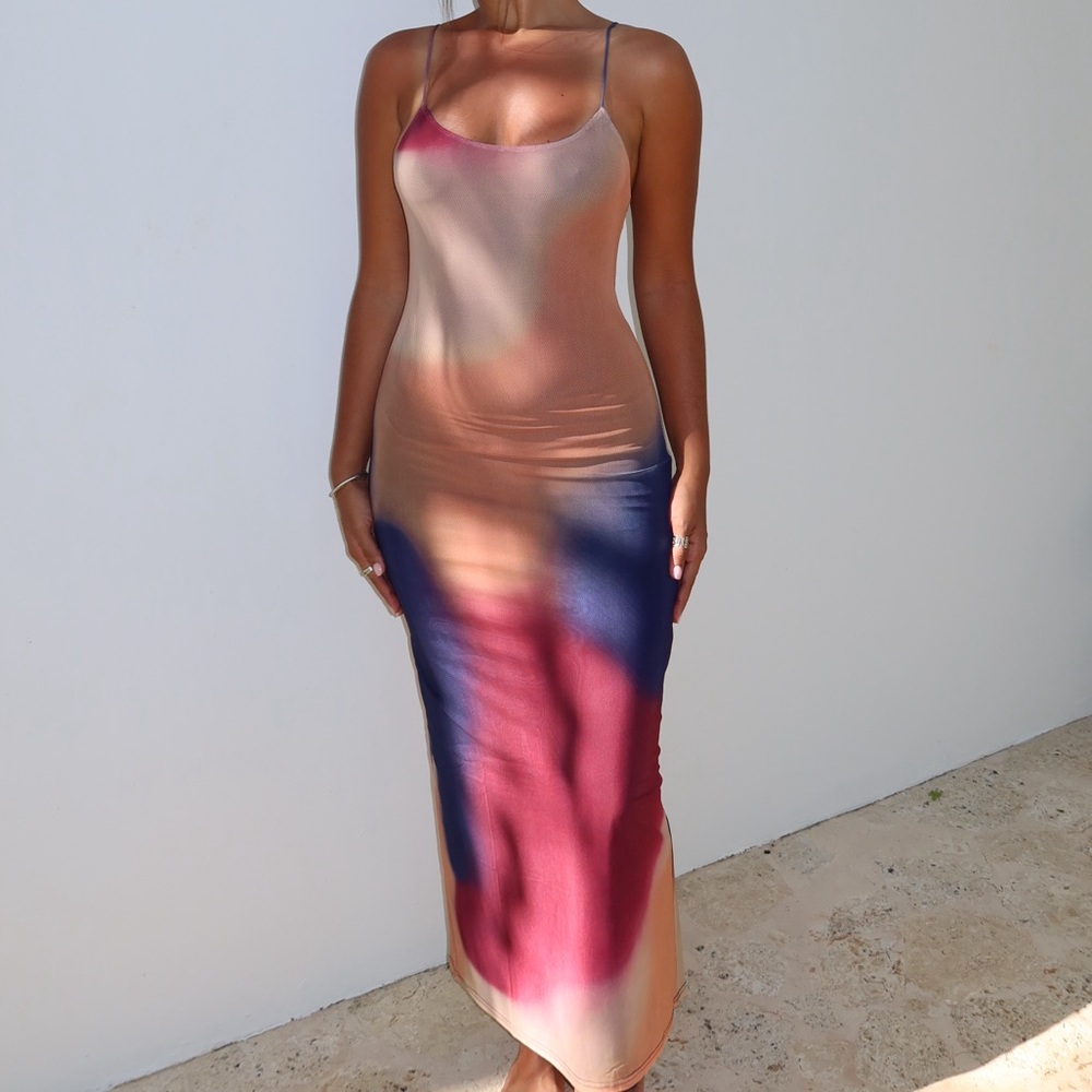 NWT Multicolor Gradient Maxi Dress
